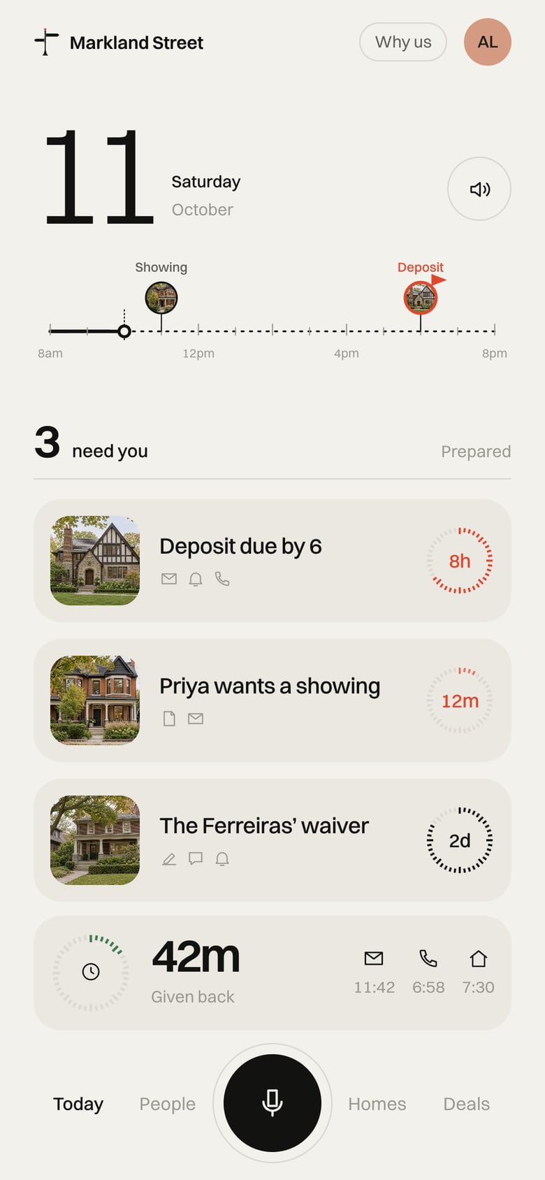 The Markland Street app on a phone