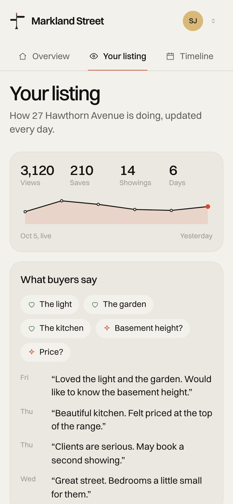 The client portal on a phone